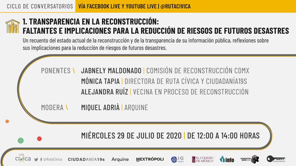 A TRES AÑOS DEL 19S, TRANSPARENCIA  EN LA RECONSTRUCCIÓN